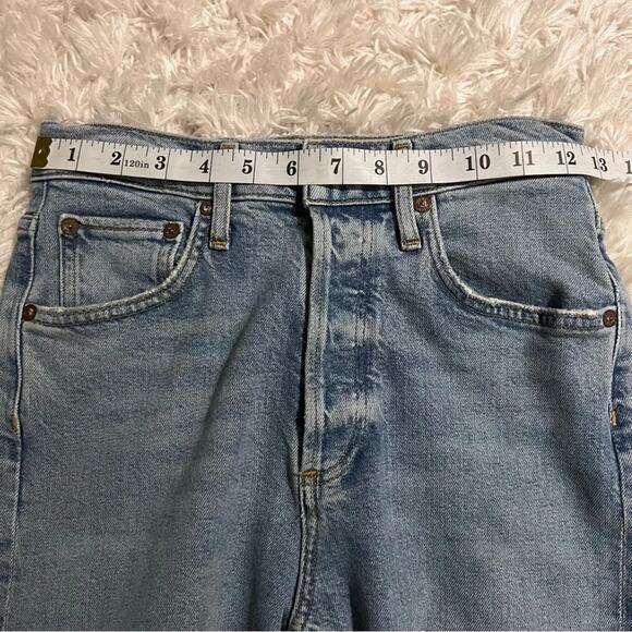 Agolde Riley High Rise Straight Crop Button Fly Jeans in Shiver Size 24 - Picture 9 of 10